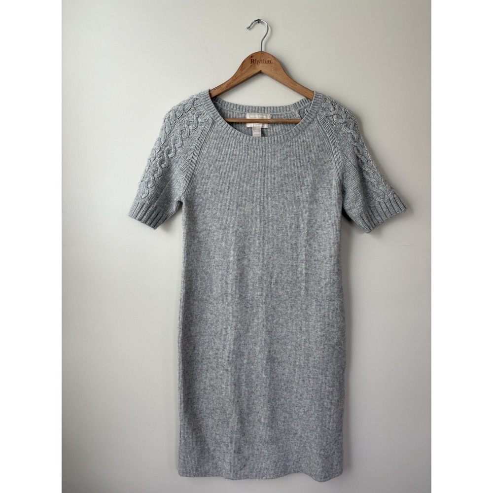 Banana Republic Heather Gray Dress Italian  Fabric Wool/Cashmere Blend Size M